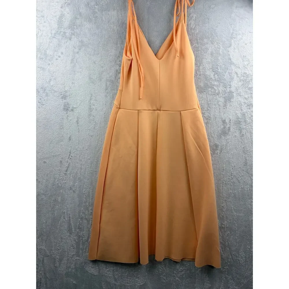 ASOS Design Tie Strap Formal Midi Dress - Apricot - Size 8 - Picture 7 of 9